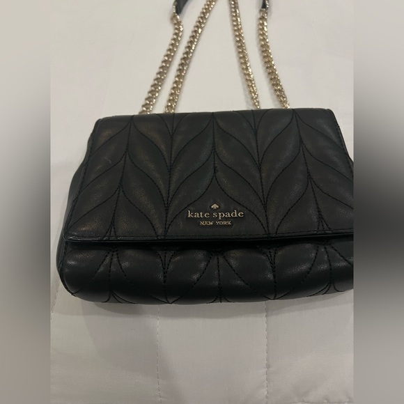 Kate Spade - Leather- Flap - crossbody black stylish bag - Picture 3 of 12